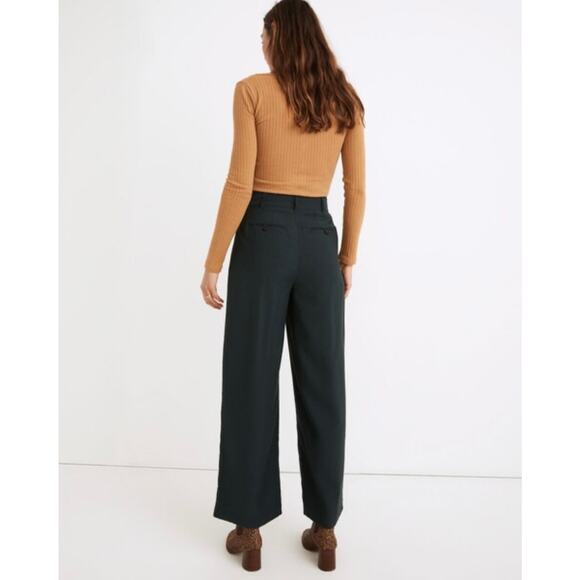 Madewell Drapey Pleated Wide-Leg Retro Slouchy Trouser Pants Dark Smoke - Size 0 - Picture 2 of 13